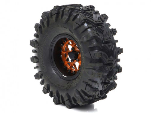 Boom Racing ProBuild™ 1.9" LGB Adjustable Offset Aluminum Beadlock Wheels (2pcs) Matte Black/Orange