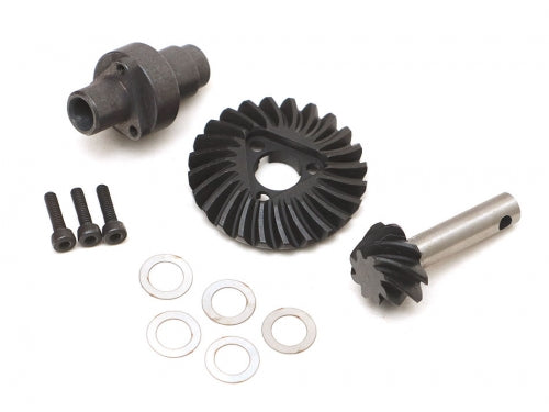 Boom Racing Heavy Duty Keyed Bevel Helical Overdrive Gear 24/8T + Differential Locker Set for BRX70/BRX80/BRX90 PHAT™ & AR44/AR45 Axles