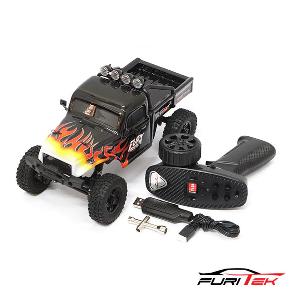 Furitek FX118 Fury Wagon RTR Brushless 1/18 RC Crawler Kit Black with Flames