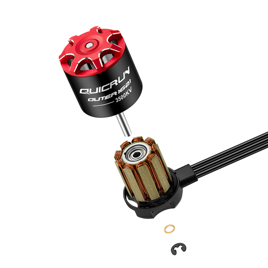 Hobbywing QUICRUN Outer-1621SL-3500KV-BLACK Brushless Motor for 1/24th Crawlers