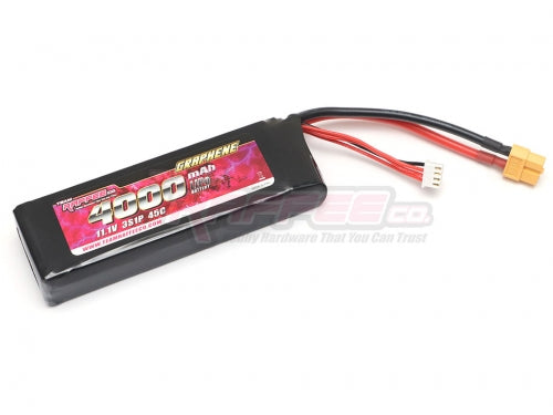 Team Raffee Co. 11.1V Low-Profile 4000mAh 45C Graphene 3S LiPo Soft Case Battery Pack XT60 Plug