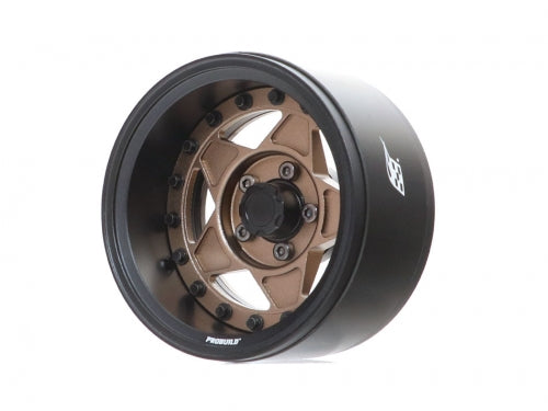 Boom Racing ProBuild™ 1.9" RTS Adjustable Offset Aluminum Beadlock Wheels (2pcs) Matte Black/Matte Bronze