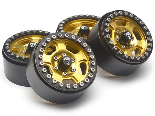 Boom Racing Golem KRAIT 1.9 Aluminum Beadlock Wheels with 8mm Wideners (4pcs) [Recon G6 Certified] Gold