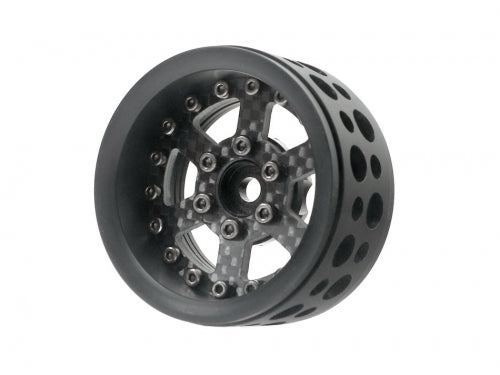 Boom Racing ProBuild 1.9" Ultra Lightweight Performance CF6 Adjustable Offset Beadlock Wheels (2pcs) Black/Carbon Fiber